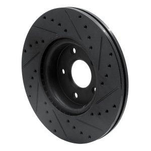 Ford C-MAX Brake Rotor (1) - Front Left - R1 Concepts - Drilled & Slotted - Black - `04-`19